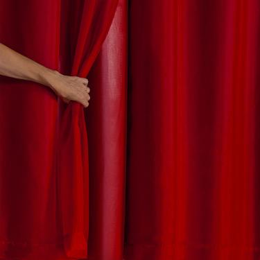 Imagem de Cortina Blackout Voil Liso 2,80m x 1,80m Voil 100% Poliéster/Forro 100% PVC - Vermelha