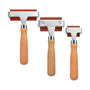 Imagem de KiBcsLic Conjunto de 3 rolos de borracha para pintura a óleo, ferramentas de rolo para projetos DIY, ferramenta de estampagem para impressão, colagem e