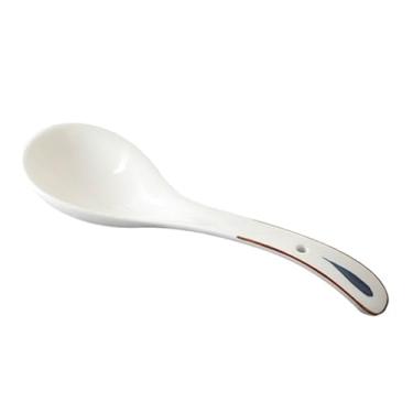 Imagem de Concha de sopa Colher de sopa pequena cerâmica, colher porcelana branca com cabo decorativo, pacote 10 unidades(Grande)