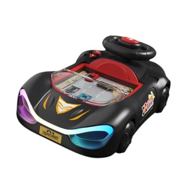 Imagem de Esquirla Volante de brinquedo para simulação de direção de carro com música e luzes, para crianças a partir de 3 anos, Vermelho Preto