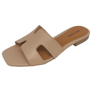 Imagem de Rasteira Feminina Couro Conforto Casual Uso Diário Bottero