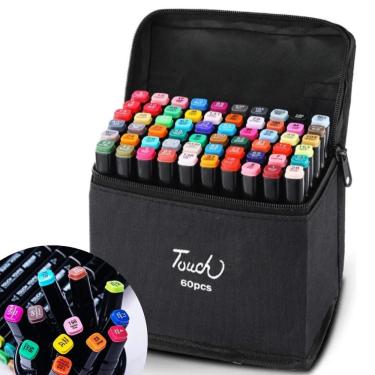 Imagem de Marcador Touch Canetas Ponta Dupla 60 Cores Para Colorir