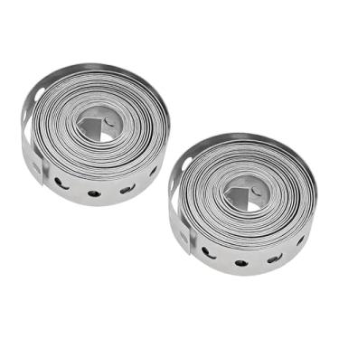 Imagem de oshhni Cinta de metal galvanizado flexível, dobrável e de 300 cm para tubos, ideal para projetos de encanamento e bricolagem, 2 Rolos