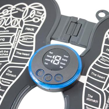 Imagem de Massageador Para Pés Elétrico EMS, Tapete Dobrável com Estimulação Muscular, USB, 29x15cm, Controle Digital com Múltiplos Modos, para Acupuntura e Relaxamento Muscular