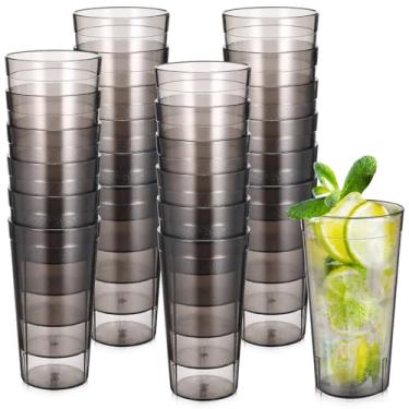 Imagem de Sieral Pacote com 24 copos de plástico reutilizáveis, copos empilháveis, copos de bebida para restaurante, copos de água, antiderrapante, resistente à quebra, para cozinha, café, bar, festa (590 ml