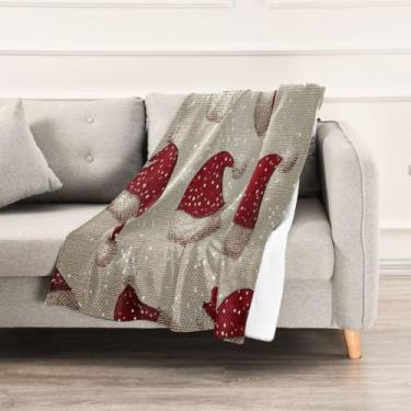 Imagem de Wassud Cobertores e mantas de Natal 152 x 228 cm, chapéus de Natal, cobertor para sofá, cadeira, decoração de casa