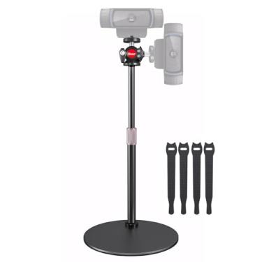 Imagem de Etour Suporte de webcam para mesa, com cabeça esférica 360, tripé ajustável de altura de base pesada para webcam Logitech C922 C930e C920 C615 C960 C920x BRIO 4K NexiGo N60, suporte de telefone, Gopro