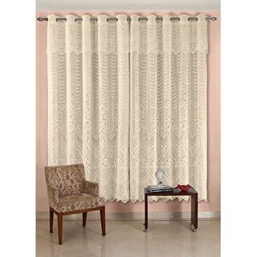 Imagem de Cortina de Renda - Quarto e Sala - Brisa - Bege - 3,50m x 2,60m - P/Varão - Cortilester