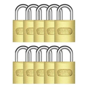 Imagem de Kit 10 Cadeados Stam 20mm Zamac Mala Armário Academia Viagem Mochila V