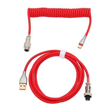 Imagem de RiToEasysports Cabo Hyla Double Hyla de Teclado Mecânico Tipo C para Cabos de Rolamento Não Padrão, USB C para Teclado, Acessórios de Jogo Mecânico (Vermelho)