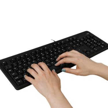 Imagem de Teclado USB com Layout ABNT2, Numérico, Design Ergonômico, Teclas Silenciosas, Preto