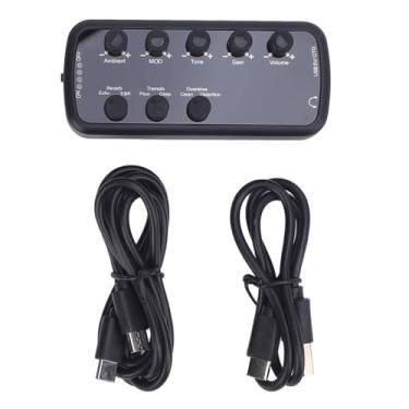 Imagem de Amplificador de fone de ouvido baixo multiefeitos USB recarregável portátil amplificador de baixo portátil com distorção de overdrive limpa Echo Reverb Chorus Tremolo Efeitos
