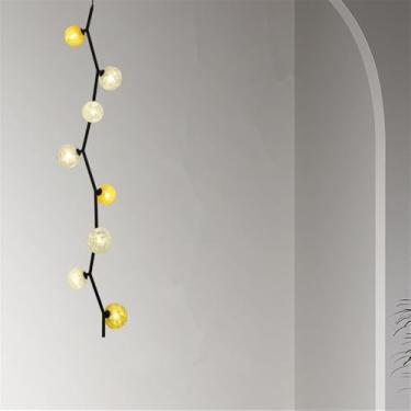 Imagem de OUFULA Lustre Moderno LED Moda Arte Sala de Estar Restaurante Quarto Villa Hotel Balcão Escadas Café Bar Lâmpada Pendente (H B 8 luzes)