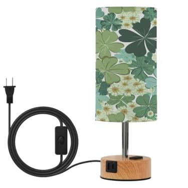 Imagem de Wassud Candeeiro de mesa de cabeceira Shamrock Touch com 3 temperaturas de cor, luminária de mesa moderna com forro abajur para sala de estar, quarto, escritório, berçário