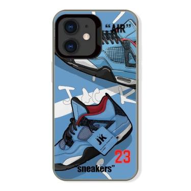 Imagem de Cairiocoin Capa de telefone da marca de calçados esportivos compatível com iPhone 12/12 Pro de 6,1 polegadas, Cool Ins Off, tênis clássicos, etiqueta branca ou preta, estética, antiderrapante, à prova