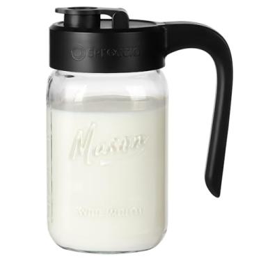 Imagem de Spreccio Jarra de vidro de 946 ml com tampa, jarra de vidro de 1 litro com tampa hermética, armazenamento de leite materno para geladeira, ideal para café frio, chá gelado, chá solar, sucos