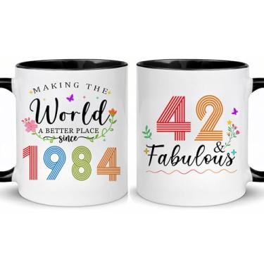 Imagem de Choinn 1984 Presentes de aniversário de 42 anos para mulheres e homens, presente de aniversário de 42 anos, caneca de café para mãe, pai, avó, vovô, ideias de presentes de aniversário de 42 anos, Dia