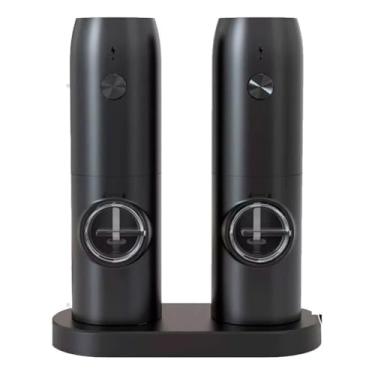 Imagem de Conjunto De Moinho EléTrico De Sal E Pimenta, Moinho De Sal Grosso Preto, Moagem AjustáVel(KIT 2 PCS)