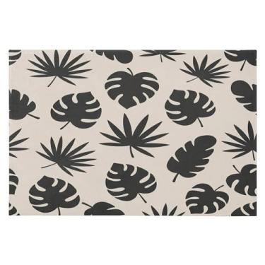 Imagem de Wassud Tapete de porta de folhas de palmeira 61 x 89 cm, tapete de área lavável antiderrapante com suporte de borracha, tapete macio e macio para sala de estar, quarto, entrada, entrada