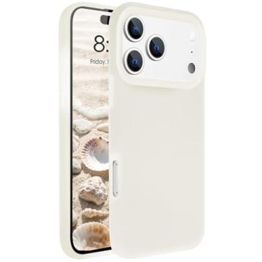 Imagem de Capa de telefone de silicone Jelly para iPhone 17 Pro – Capa macia, durável e elegante à prova de choque com aderência aprimorada e design fino branco antigo