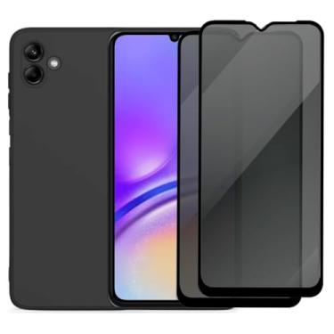 Imagem de Kit 2 Películas de Privacidade Anti Espião + Capa Preta para Samsung Galaxy A05, Vidro Temperado 3D