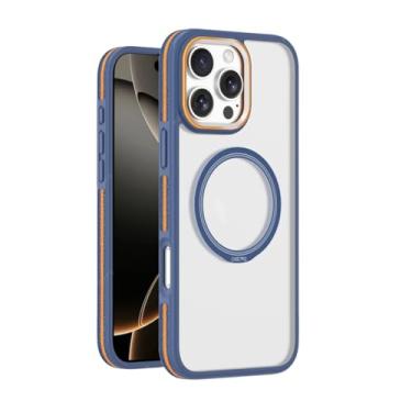 Imagem de HJZSZX Capa protetora magnética com carregamento sem fio para iPhone 16E, capa rígida à prova de choque (para iPhone 16E/azul)