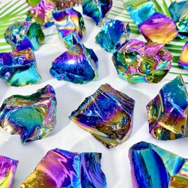 Imagem de Cristal cru Aura Obsidiana Natural Healing - Pedra preciosa brilhante de alta qualidade para presentes de aniversário e joias