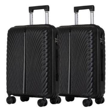 Imagem de Kit 2 Malas De Viagem De Bordo 10kg e 9Kg Bagagem De Mao Voo Cor Preta