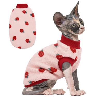 Imagem de PUMYPOREITY Suéter aconchegante de lã para gatos – Camisa de gato de malha elástica e quente, suéter de gatinho super macio, lavável na máquina, roupas para animais de estimação para conforto e estilo