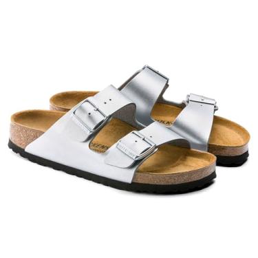 Imagem de Sandália Birkenstock Arizona Birko-Flor feminina, Prata, 10-10.5