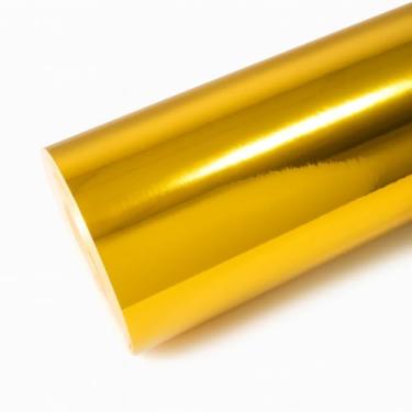 Imagem de Papel Adesivo Vinil Semi Espelhado Para Envelopar Geladeira Móveis Mesa Vidro (Dourado, 3mx1m)