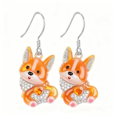 Imagem de OSCCI Adoráveis brincos de acrílico para filhotes de cachorro – Ganchos de liga durável, com tema de animal de estimação fofos, ótimos para roupas casuais e de festa, Acrílico, Sem pedra preciosa