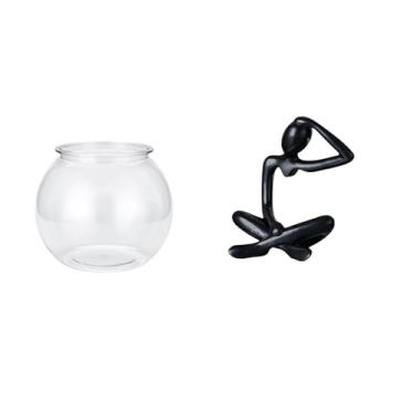 Imagem de Whtkoph Ornamento Transparente para Aquário Pequeno, Vaso para Aquário, Escultura de Mesa Moderna para Escritório, Casa, Mesa de Trabalho, Presente de Anivers