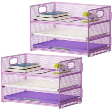 Imagem de Organizador de Papeles Marbrasse de 3 Niveles con Asa para Oficina en 