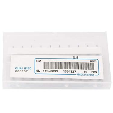 Imagem de Hyuduo 10pccs 0,6mm Carboneto de Tungstênio Nano Blue Coat Fresa CNC Router Bits 1/8 Haste Com Superfície Limpa para PCB, Plástico, Cobre, Aço Inoxidável (0,8 mm)