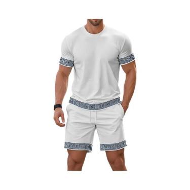 Imagem de Conjunto De Shorts Casuais De Poliéster Impressos Em 3D Para Homens, M