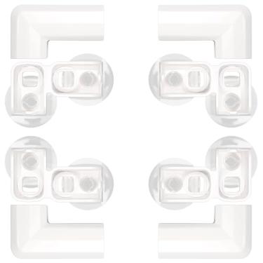 Imagem de FXW Cercadinho de acrílico para cães, conjunto com 2 fivelas em L complementares para compartimento, para cercadinho de 61 cm, branco