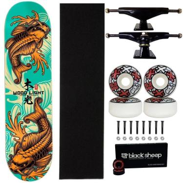 Imagem de Skate Wood Light Fish 8.5 Montado Truck 149mm Next 53mm 101a-Masculino
