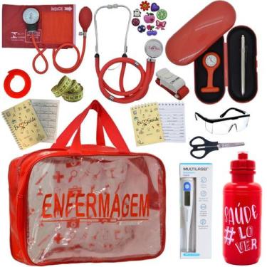 Imagem de Kit Enfermagem Top Cores Premium Completo Estagio Estetoscopio Aparelh