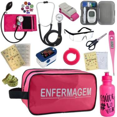 Imagem de Kit Enfermagem Aparelho Pressão Esteto Necessaire Completa - P.A. MED,