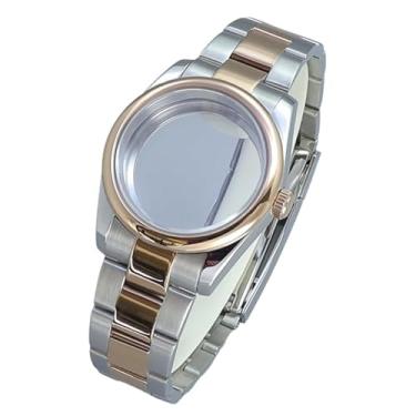 Imagem de FEIYASHI Caixa de relógio masculina à prova d'água de aço inoxidável ouro rosa de 36/39 mm para movimento NH35/34/36/38 Miyota8215, Tampa inferior de vidro 4, 39mm+For NH35/34/36/38 Movement, Caixa de