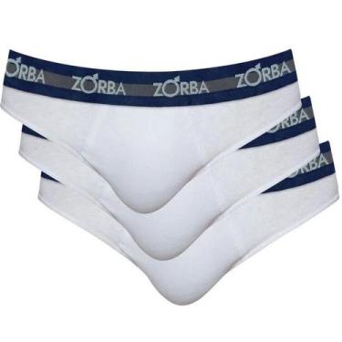Imagem de Kit 3 Cuecas Slip Brancas Zorba 243 Algodão, Branco, GG