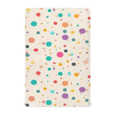 Imagem de Wassud Jogo de lençol de berço com pontos coloridos para meninos e meninas, respirável, neutro, 71 x 132 cm