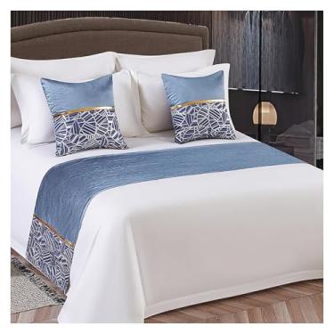 Imagem de HSTANGKY Lençol de cama de hotel lençol de cama macio de cor sólida capa de cama resistente à cor toalha de pé para cama twin queen king size azul.||Apenas 2 fronha 50 x 50 cm