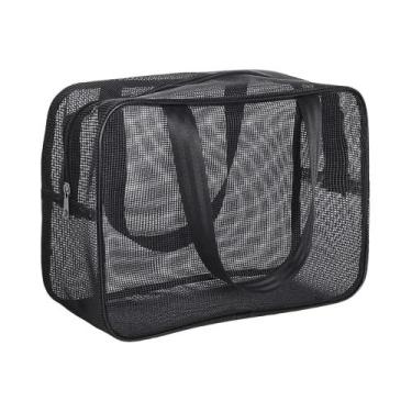 Imagem de Bolsa Organizadora De Banho Em Malha De Grande Capacidade, Multifuncio