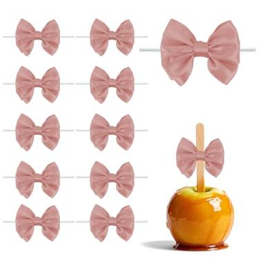 Imagem de Laço de fita de cetim ouro rosa para embrulho de presente, 16 peças de laços torcidos pré-fabricados de 9,5 cm para sacolas de petiscos, bolos, artesanato, lembrancinhas de aniversário de casamento