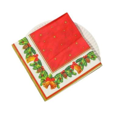Imagem de Guardanapos Descartáveis De Natal Com Arte De Flores De Árvore De Nata