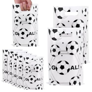 Imagem de 50 Unidades Sacolas de Lembrancinhas para Festa de Futebol, 25x16,5cm Plástico Sacolas Guloseimas Futebol Lembrancinhas Esportivas para Salgadinhos Doces e Biscoitos Eventos Times Esportivos