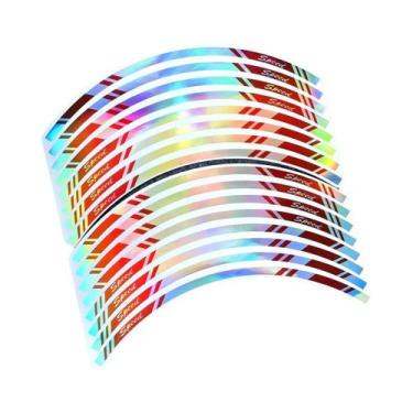 Imagem de Fita De Roda Arco-Íris De 17 Polegadas Para Estilização De Carros, Ade