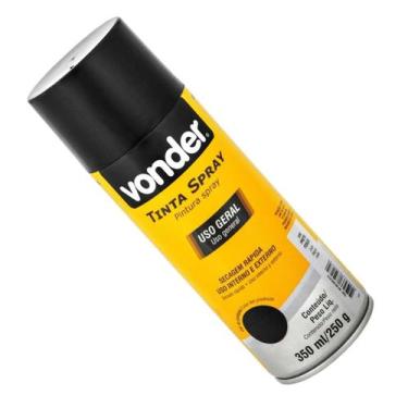 Imagem de Tinta Spray Acrílica Preto Fosco 350ML/250G Vonder
